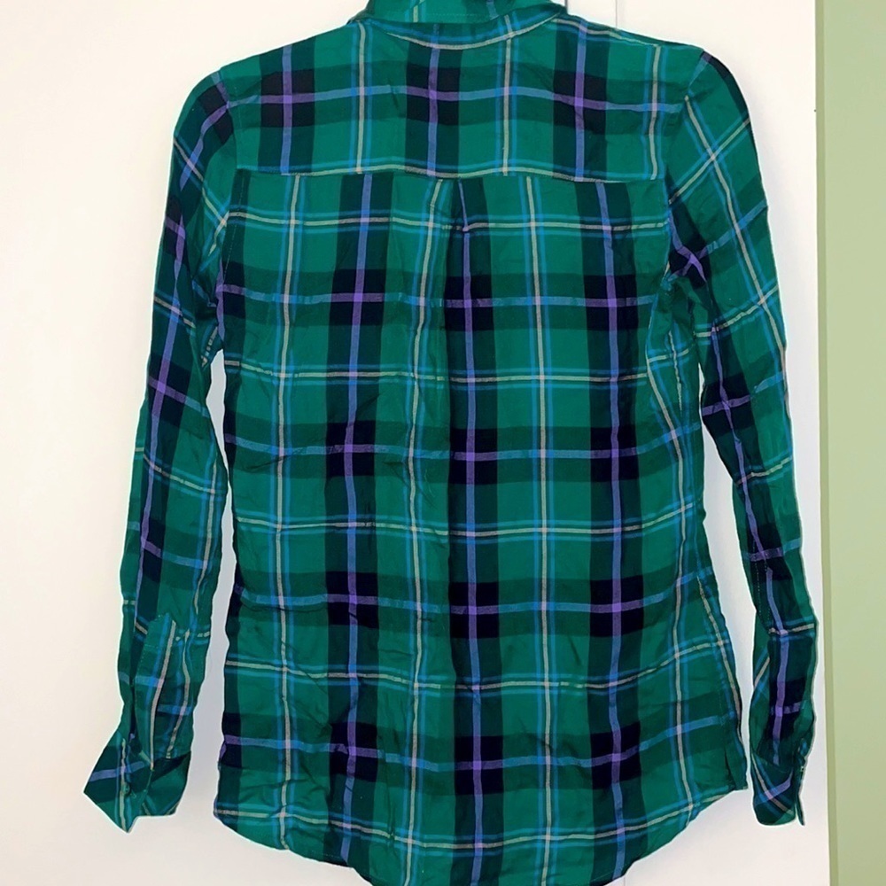 Green Plaid Button-down Shirt - Picture 4 of 5
